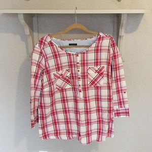 Adorable Red Plaid Top